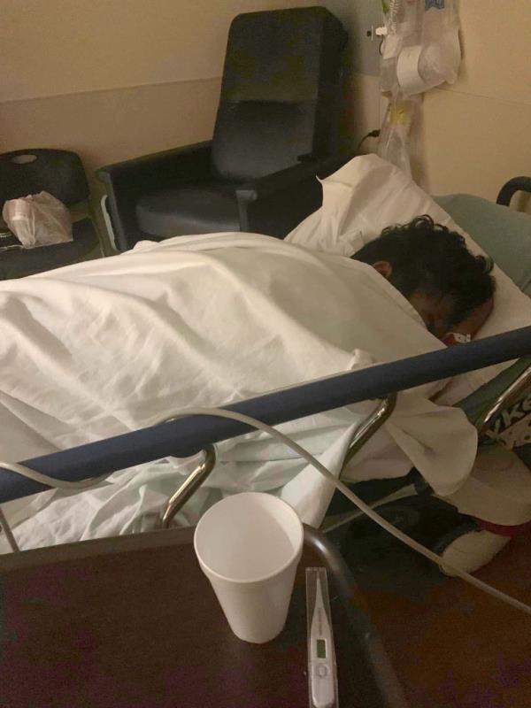 Santana in the hospital after being 