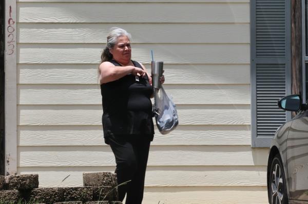 Santana seen outside of her East Houston, Texas home on July 10, 2023.
