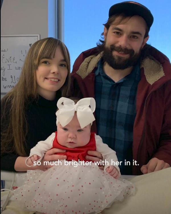 Maddie was hemorrhaging from placental abruption, a serious pregnancy complication, which led Evie to be born by C-section.