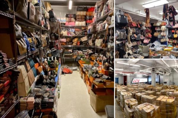 Another photo showed dozens of unopened boxes on pallets lined up in another room.