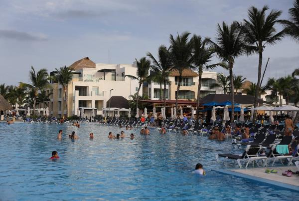A photo of a pool area at the Hard Rock Resort in Punta Cana.