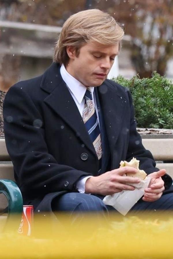 See Sebastian Stan as Do<em></em>nald Trump on film set